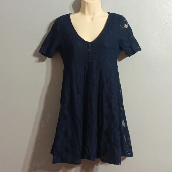 Others Follow Dresses | Others Follow Women's Navy Blue Fully Lined Size Medium Floral Lace Dress | Color: Blue | Size: M | Allthings_Fab's Closet Others Follow Dresses | Others Follow Women's Navy Blue Fully Lined Size Medium Floral Lace Dress | Color: Blue | Size: M | Allthings_Fab's Closet